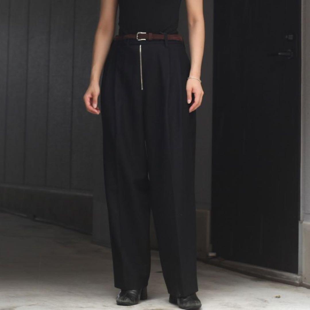 パンツ 22ss EX wide taperede bare zip trousers