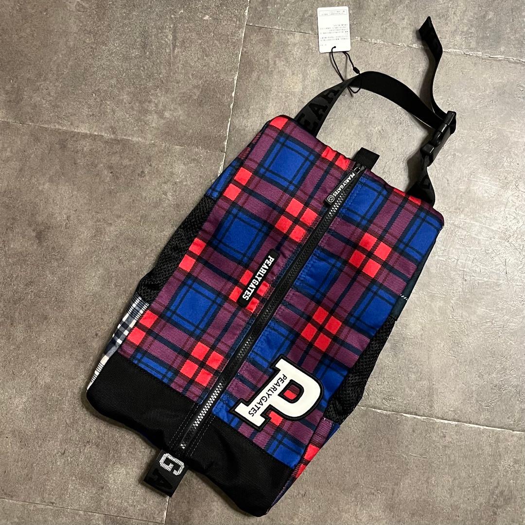 新品 PEARLY GATES パーリーゲイツ シューズケース マルチチェック柄