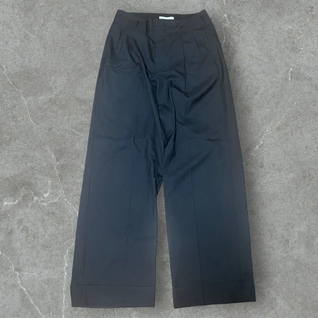 パンツ KAIKO Wool wide slacks \"BLACK\"