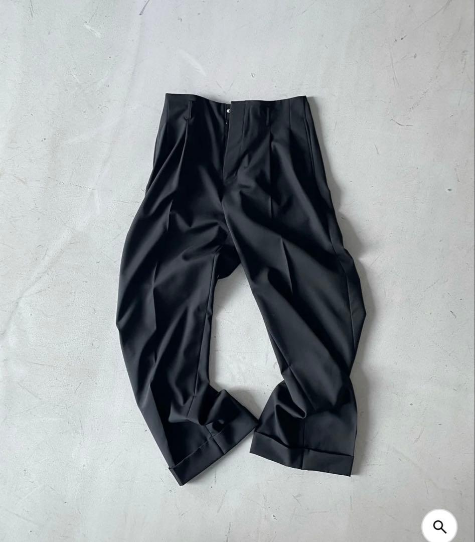 パンツ KAIKO Wool wide slacks \"BLACK\"