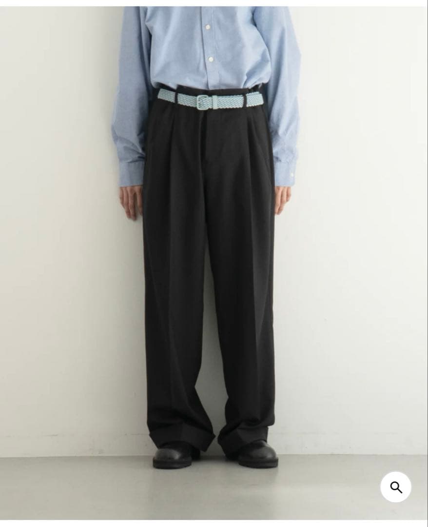 パンツ KAIKO Wool wide slacks \"BLACK\"