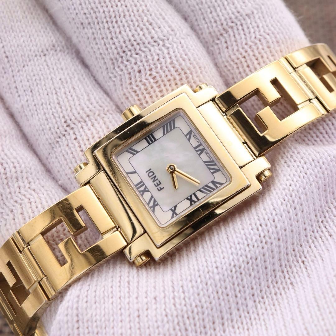 付属品付き【新品電池】FENDI 6000L/オロロジ 動作品 ゴールド 美品