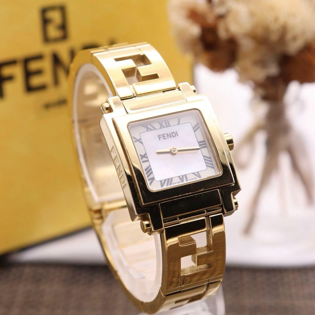 付属品付き【新品電池】FENDI 6000L/オロロジ 動作品 ゴールド 美品