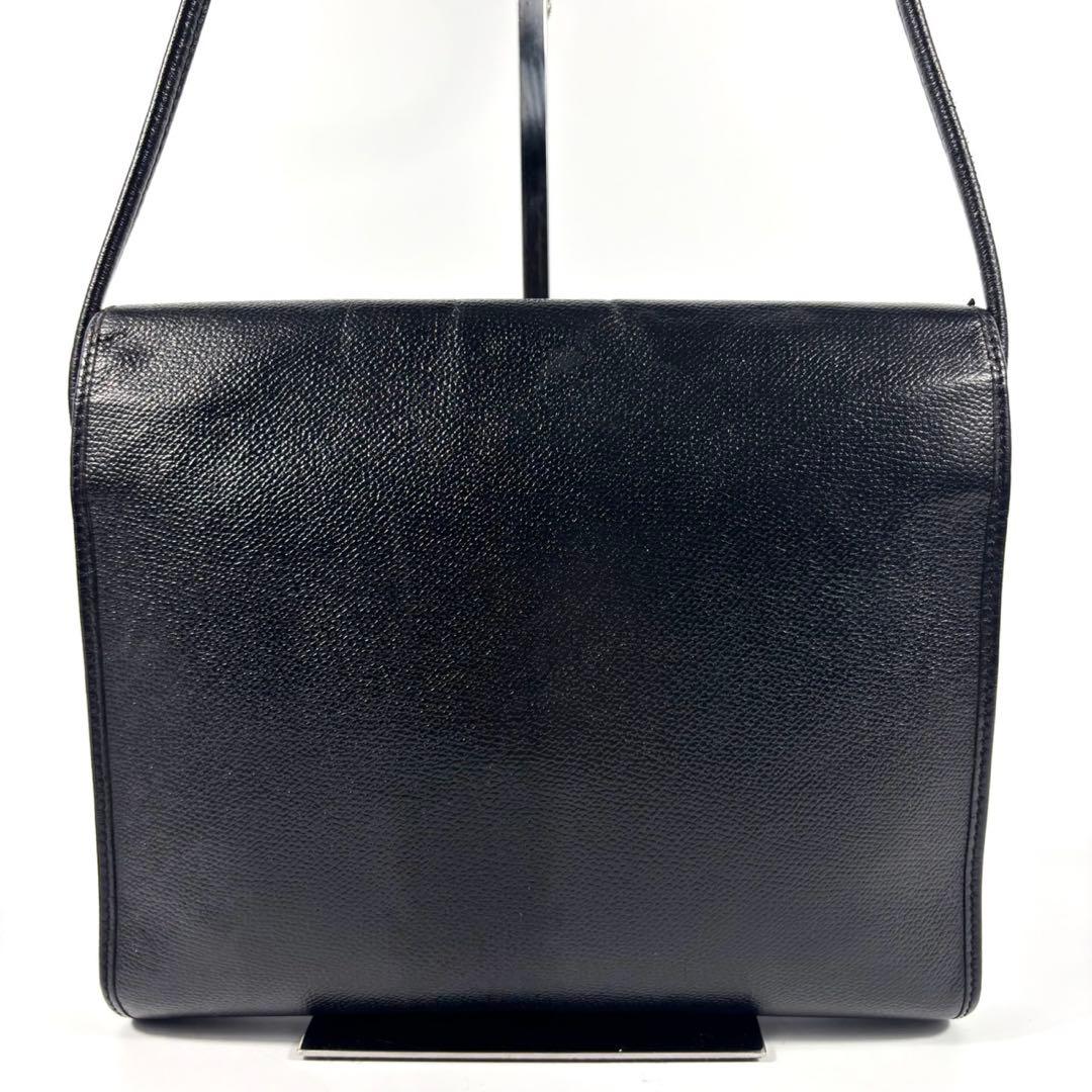 ✨美品✨イヴサンローラン ショルダーバッグ カサンドラ 三角ロゴ ブラック 黒