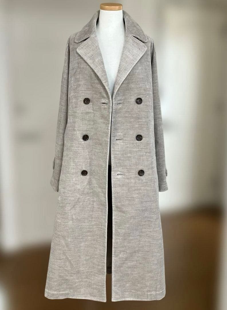 【極美品】R&D.M.Co- ヤク混コーデュロイ トレンチコート M モカ系