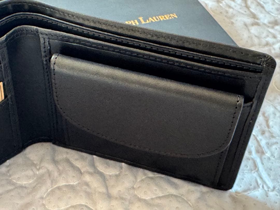 【未使用品】Polo Ralph Lauren ブラック二つ折り財布 箱付き