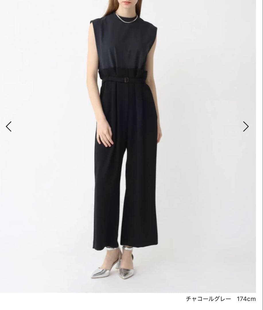 ヤマダヤ Aga チャコールグレー ブラック ノースリーブオールインワン★