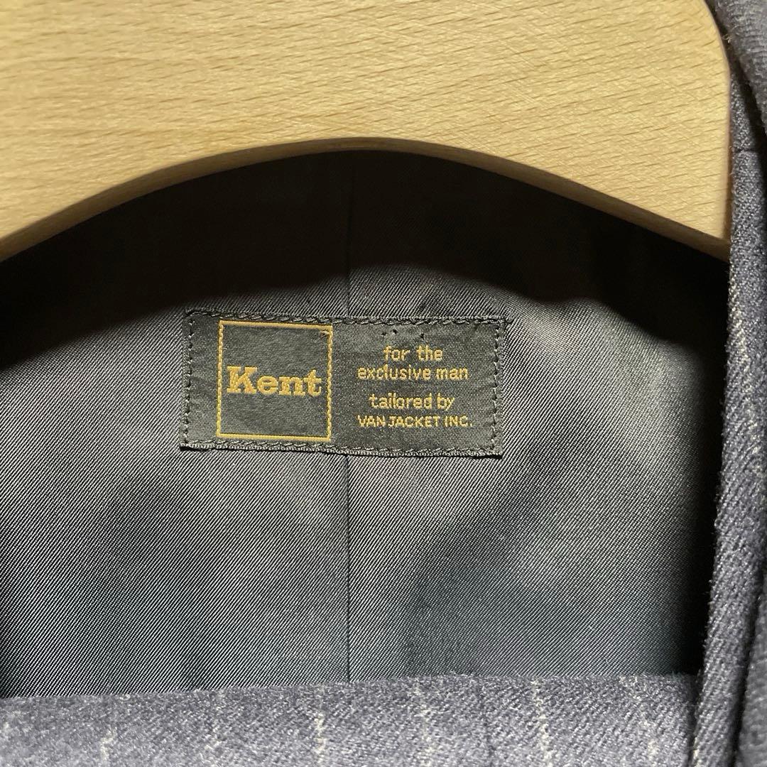 美品 70〜80s Kent 2B 3ピーススーツ チョークストライプ Sサイズ