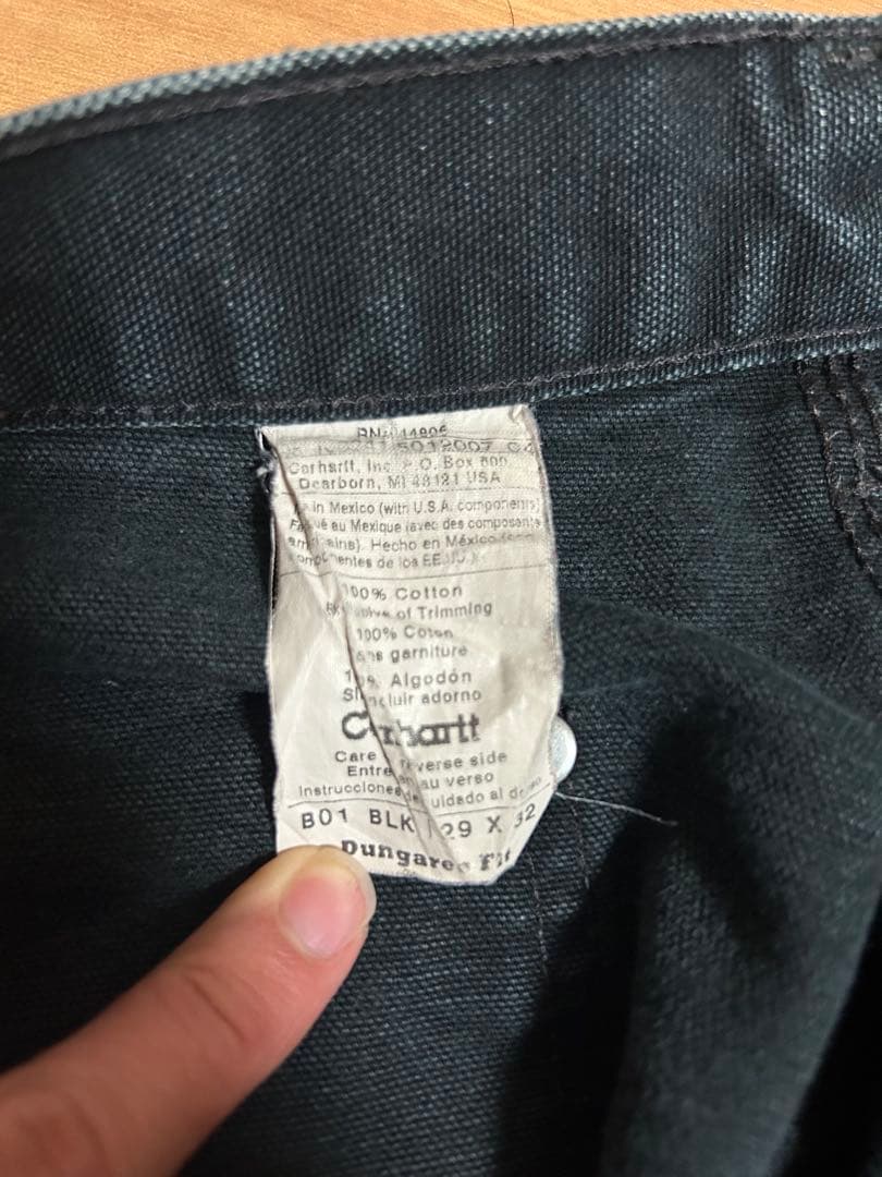 雰囲気抜群 カーハート ダブルニー ブラックw29 l32 メキシコ製 00s