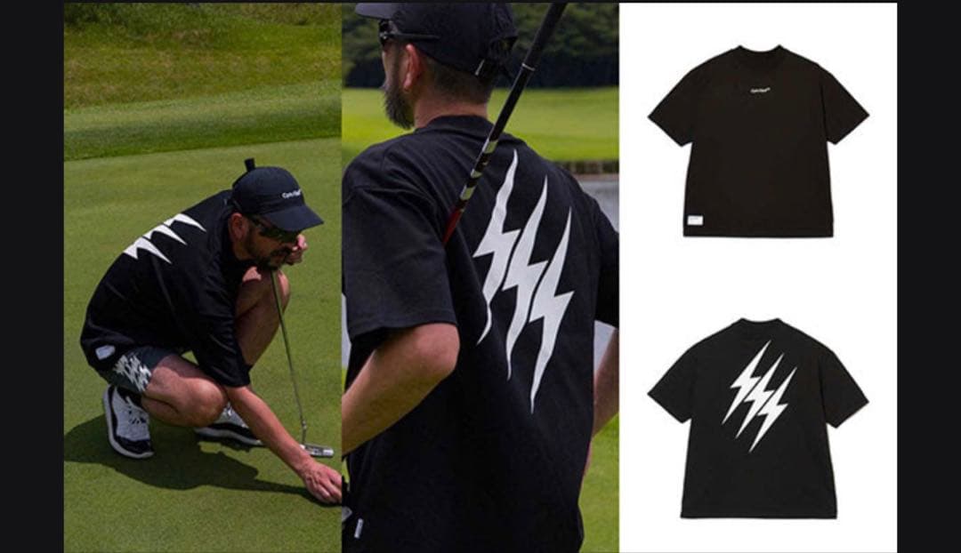 メンズウェア THUNDER STRIPES MOCK NECK TEE