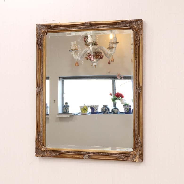 ミラー 壁掛け ブラウン 縦横兼用 鏡 アンティーク ヨーロピアン