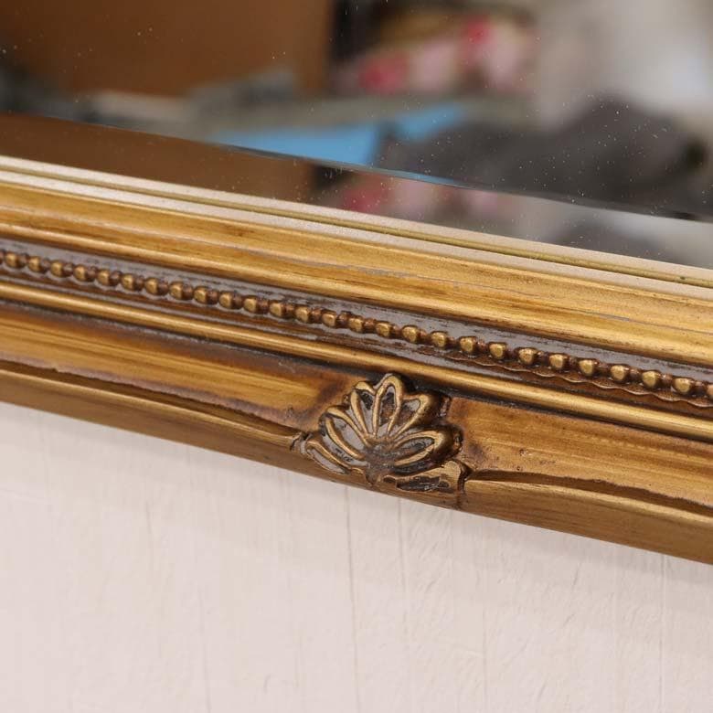 ミラー 壁掛け ブラウン 縦横兼用 鏡 アンティーク ヨーロピアン