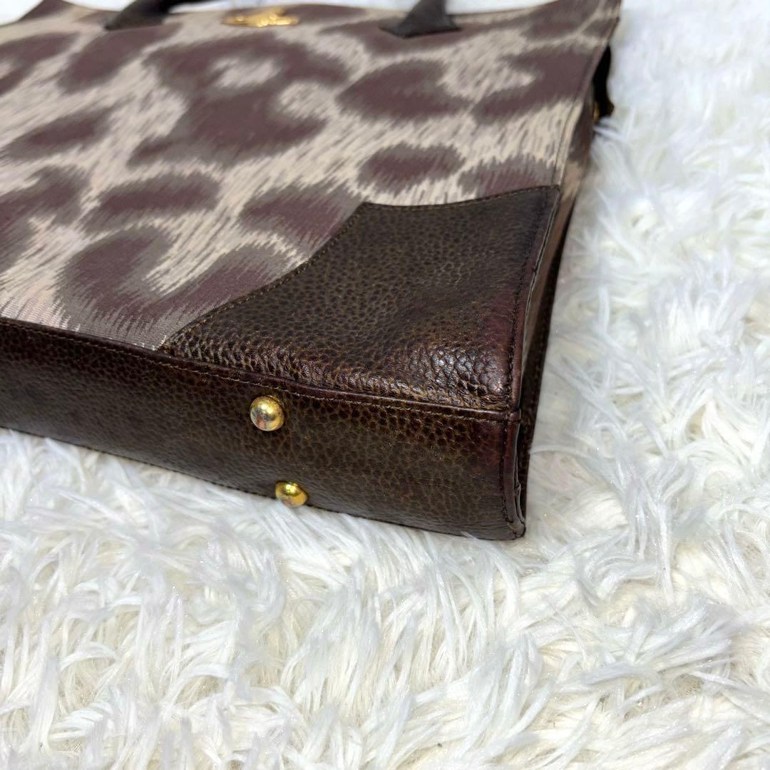 [美品] ヴィヴィアンウエストウッド トート ビジネス A4 オーブ 豹