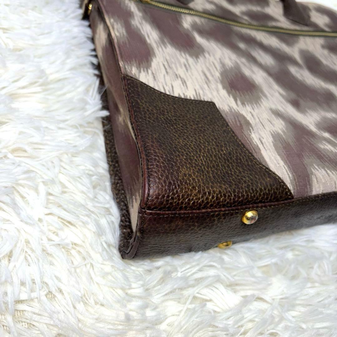 [美品] ヴィヴィアンウエストウッド トート ビジネス A4 オーブ 豹