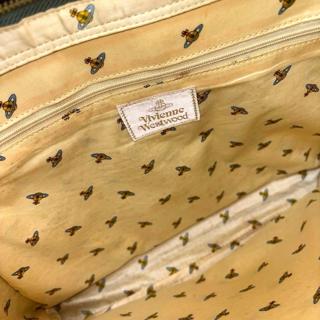 [美品] ヴィヴィアンウエストウッド トート ビジネス A4 オーブ 豹