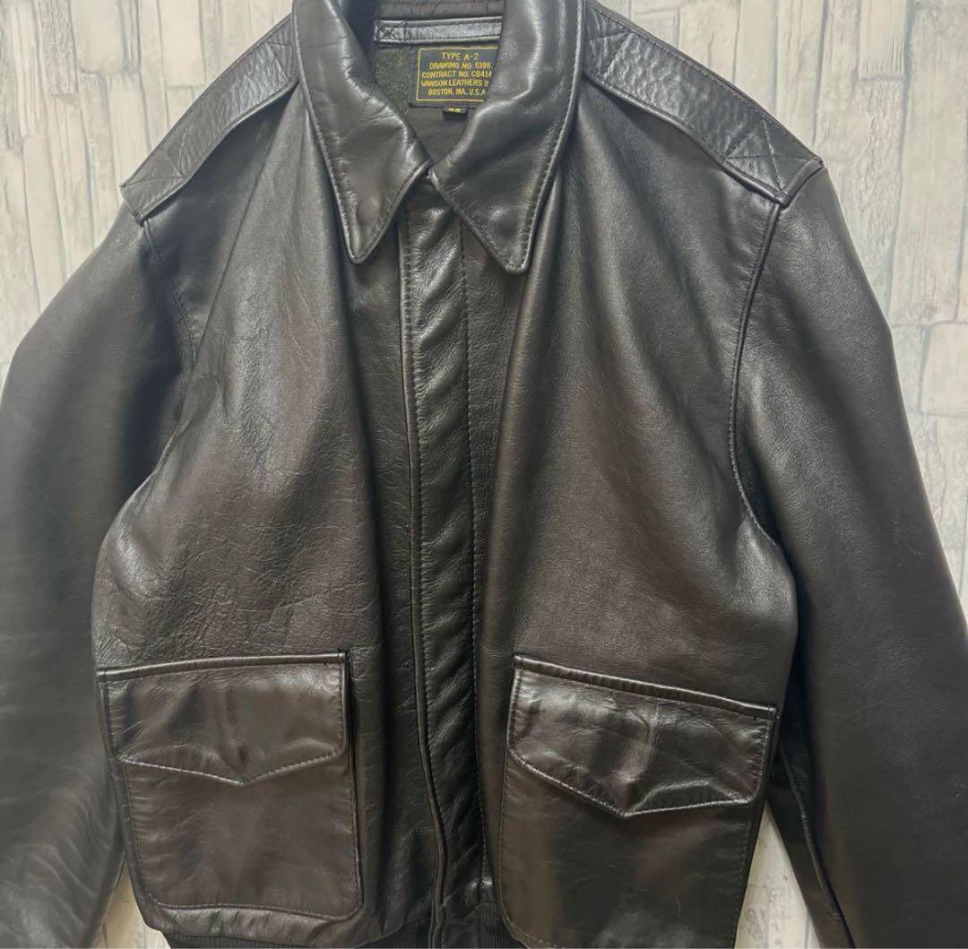 バンソン A-2 A2タイプ 本革 レザー フライトジャケットTALON ZIP