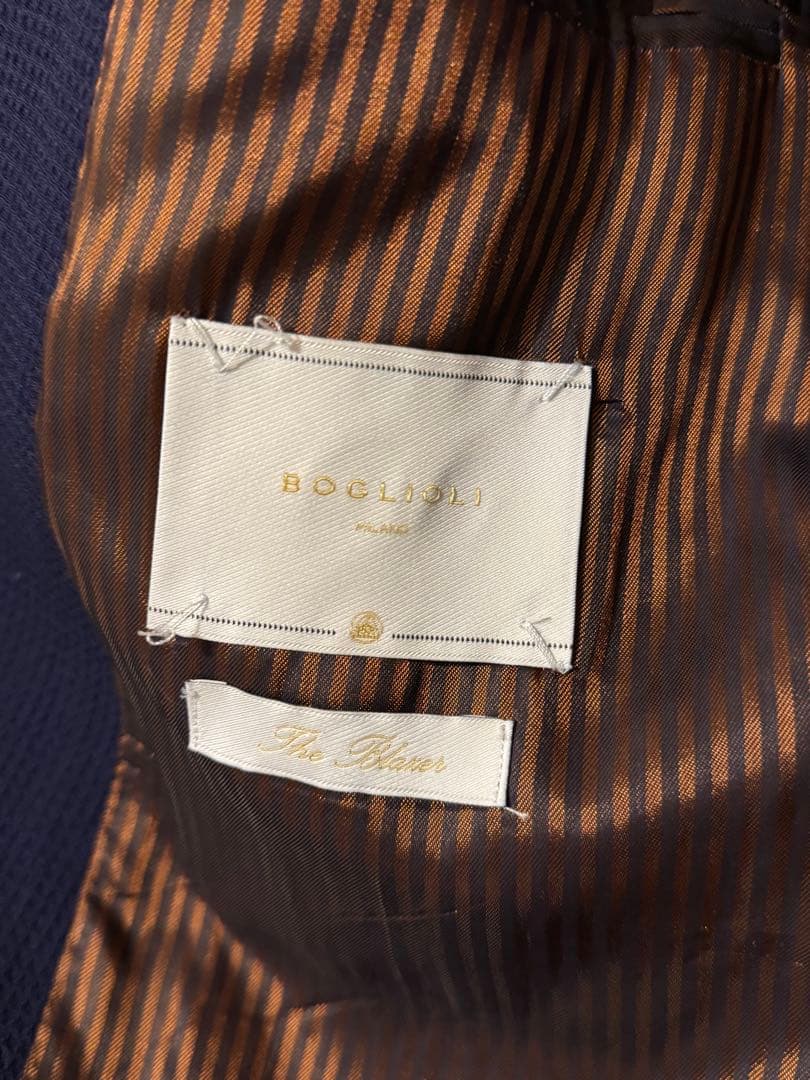 BOGLIOLI ボリオリ ネイビー ダブルブレスト テーラードジャケット 46