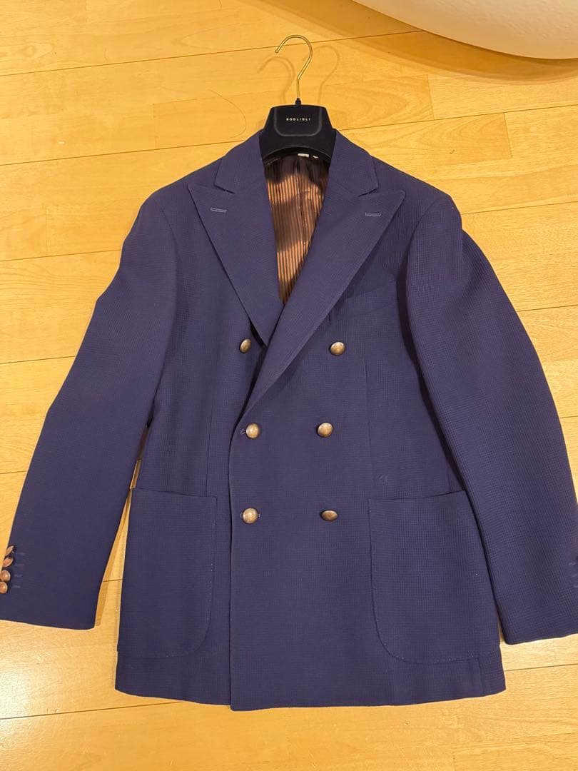 BOGLIOLI ボリオリ ネイビー ダブルブレスト テーラードジャケット 46