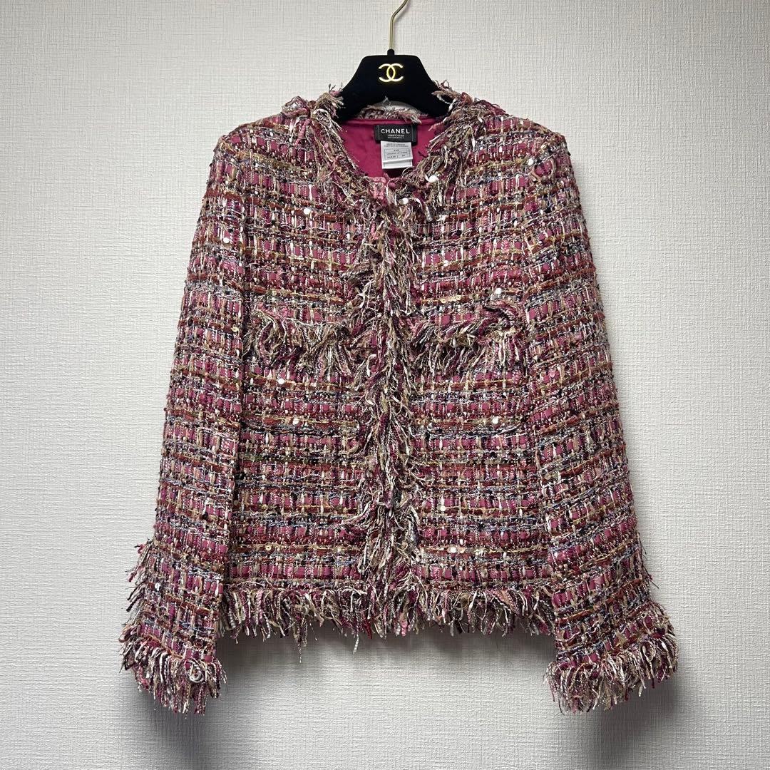 美品✨ CHANEL uniform ミックスツイードジャケット スパンコール