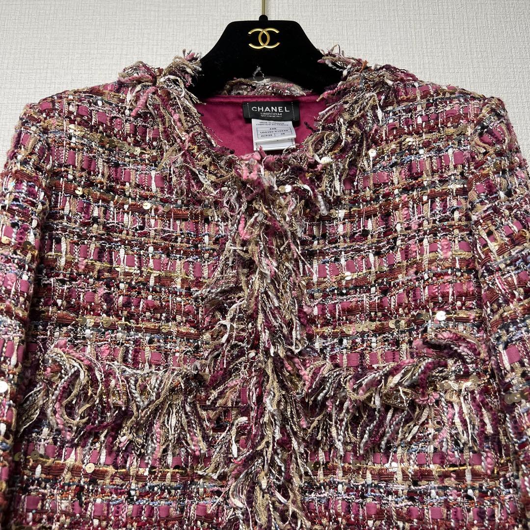 美品✨ CHANEL uniform ミックスツイードジャケット スパンコール