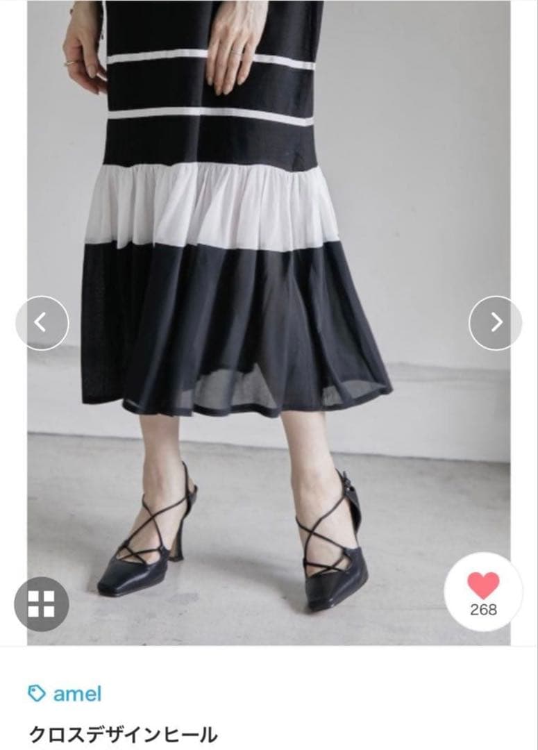 【靴とセット】etoll. ドットチュールレイヤードドレスワンピースとamel靴