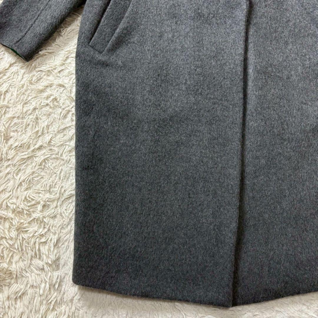 【未使用級】エンフォルド ウール リバーコート チェスター コクーン グレー×緑