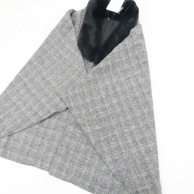 新品 JAPANMODE チェック 和洋装 ポンチョ ケープコート 4647