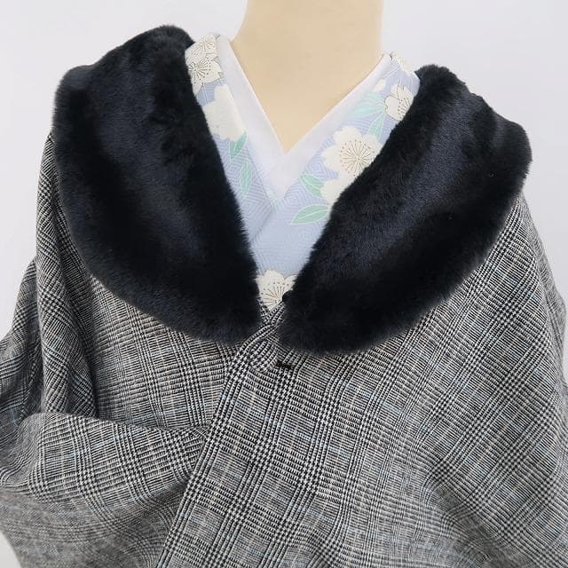 新品 JAPANMODE チェック 和洋装 ポンチョ ケープコート 4647