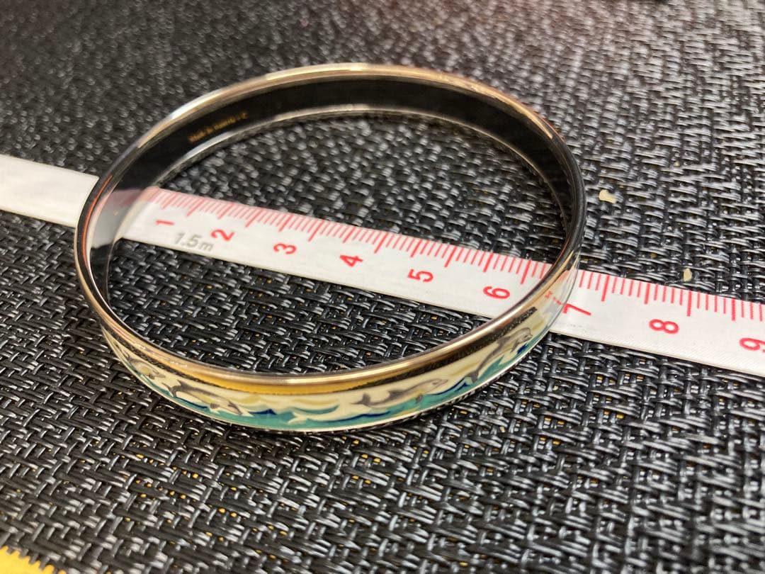 エルメス エマイユPM 七宝焼 バングル イルカ柄 箱付き 【箱の表面傷あり】