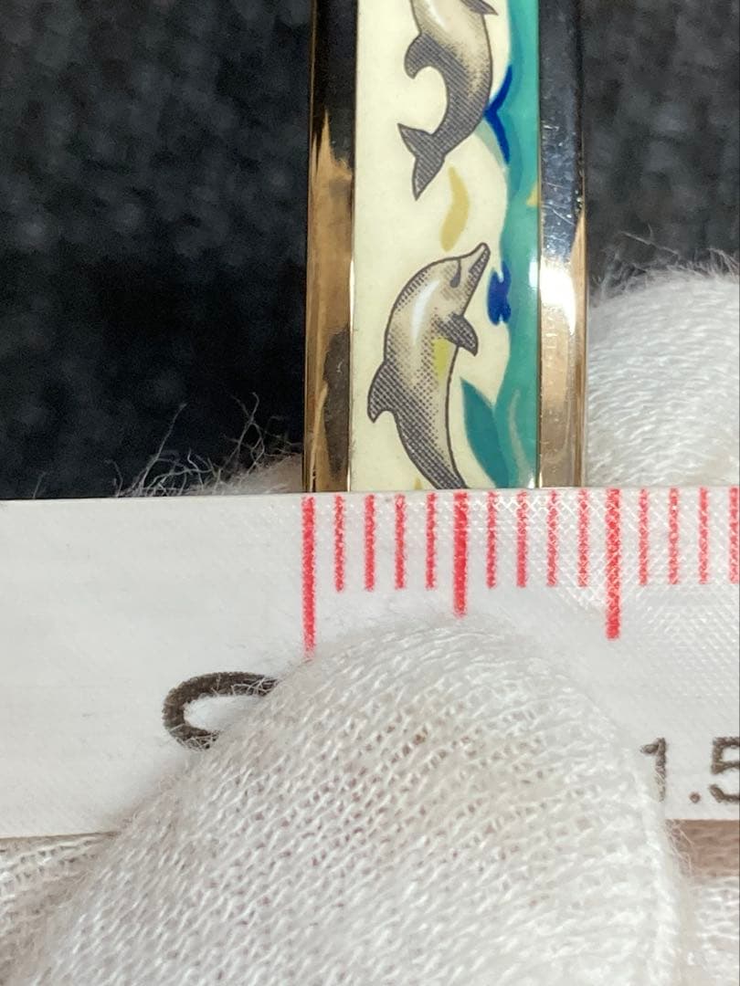 エルメス エマイユPM 七宝焼 バングル イルカ柄 箱付き 【箱の表面傷あり】