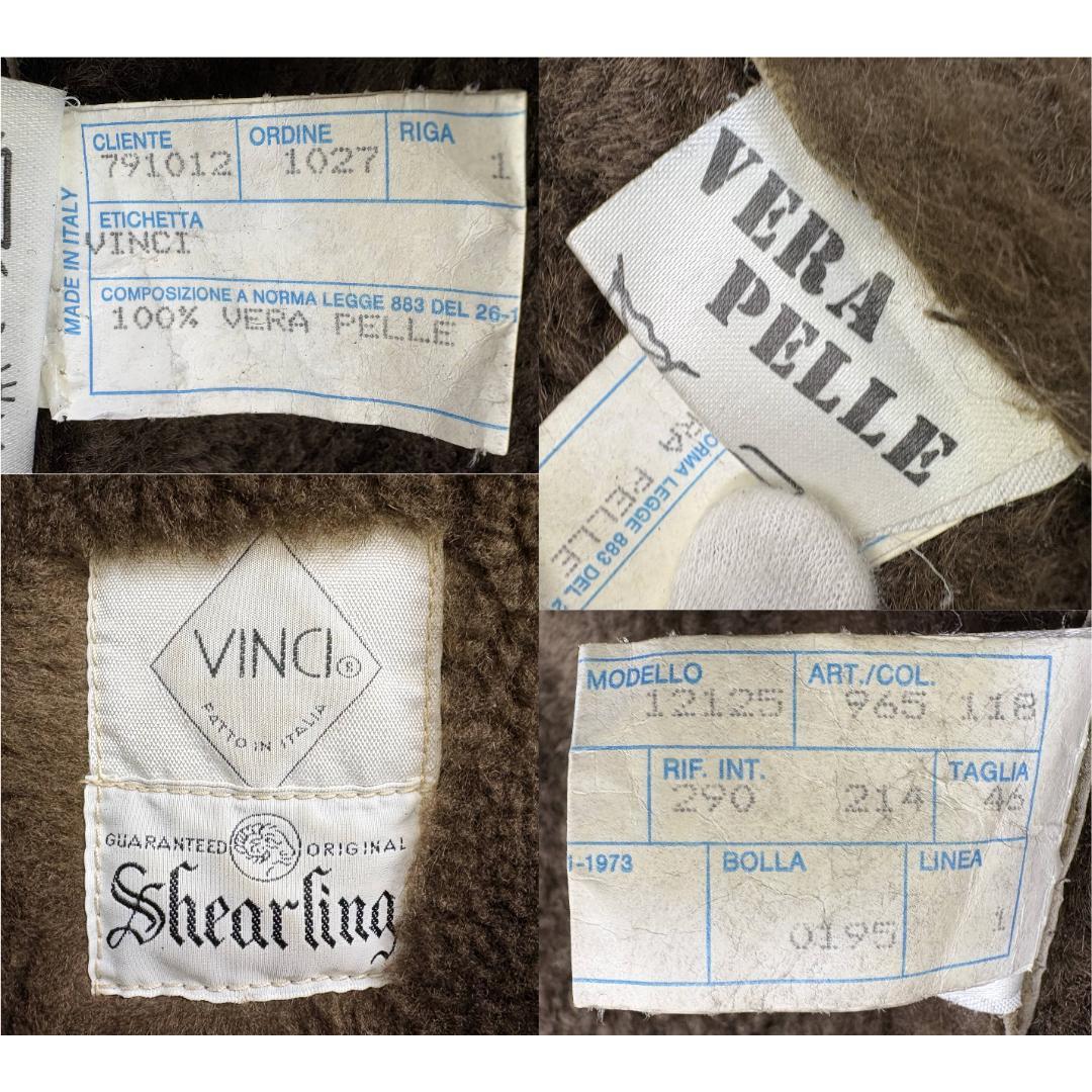 イタリア製 VINCI shearling 高級リアルムートンコート100%本革