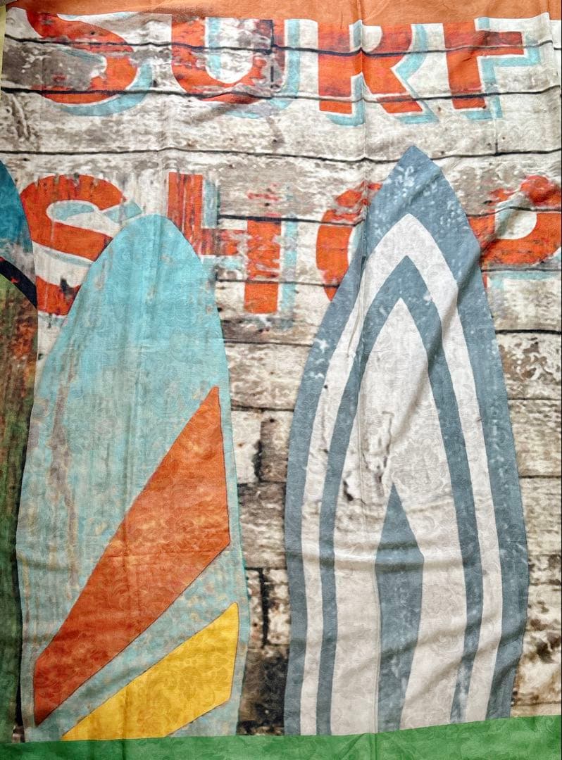 未使用タグ付き　ポールスチュアート　大判スカーフ　シルク混　サーフ柄　イタリア製