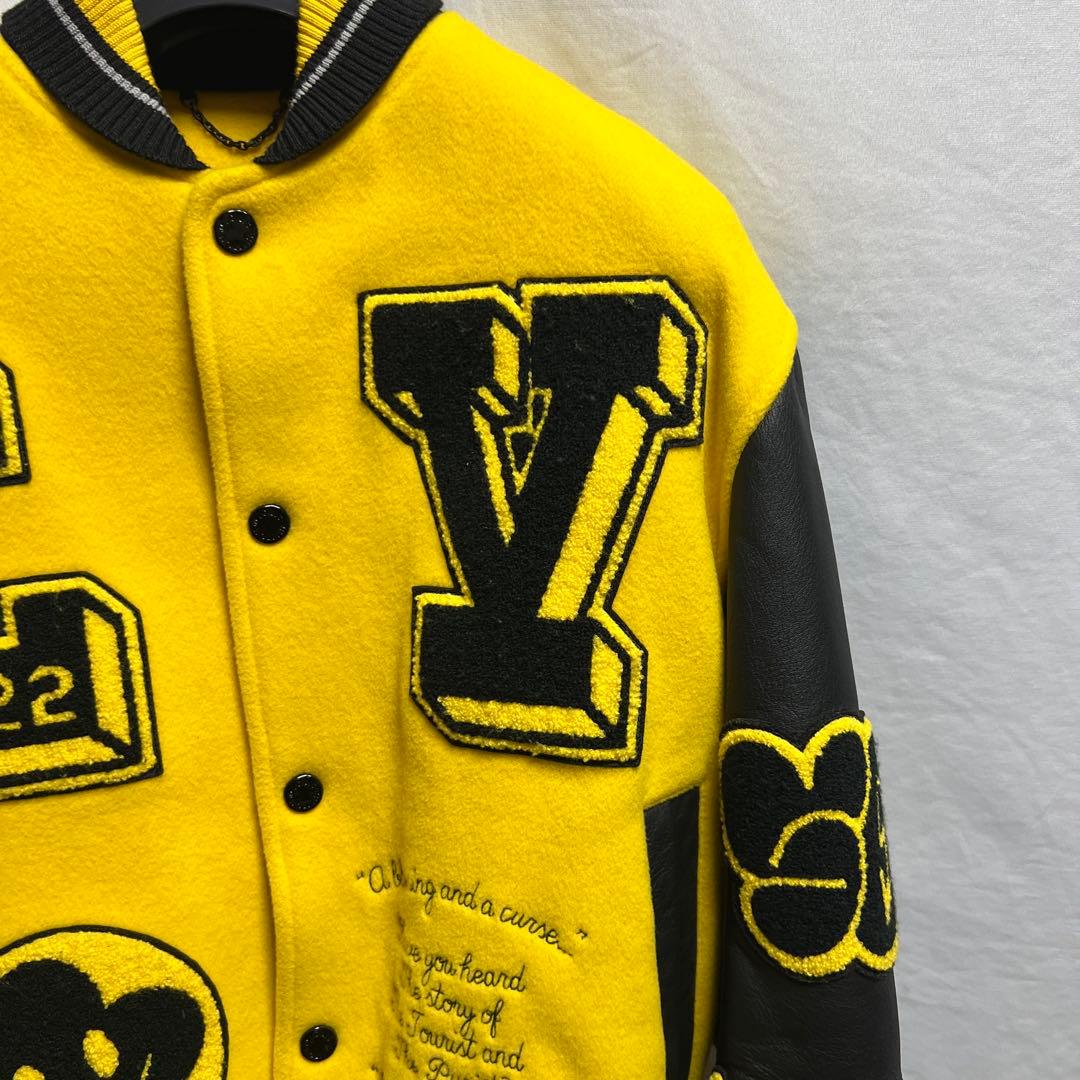 Louis Vuitton レザー エンブロイダリー バーシティ ジャケット