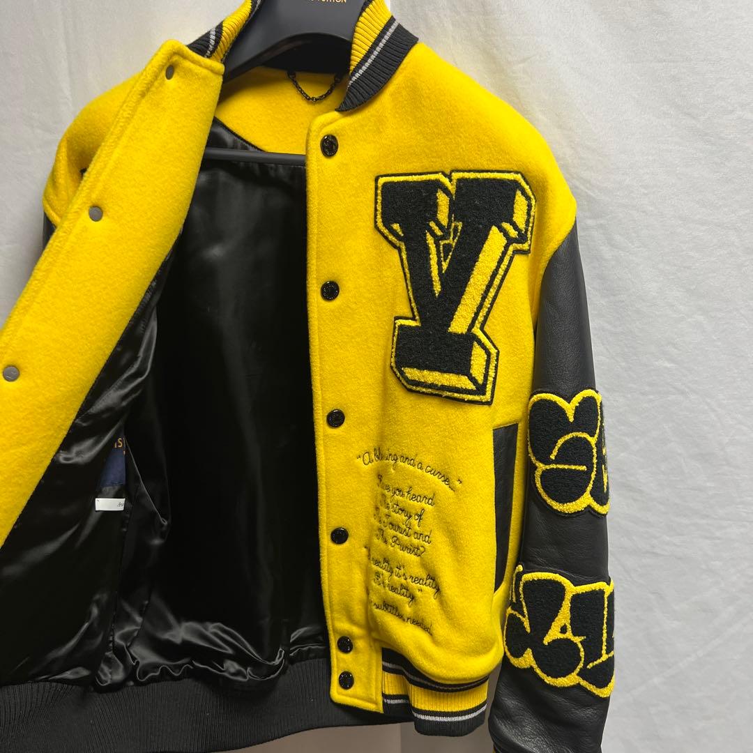 Louis Vuitton レザー エンブロイダリー バーシティ ジャケット