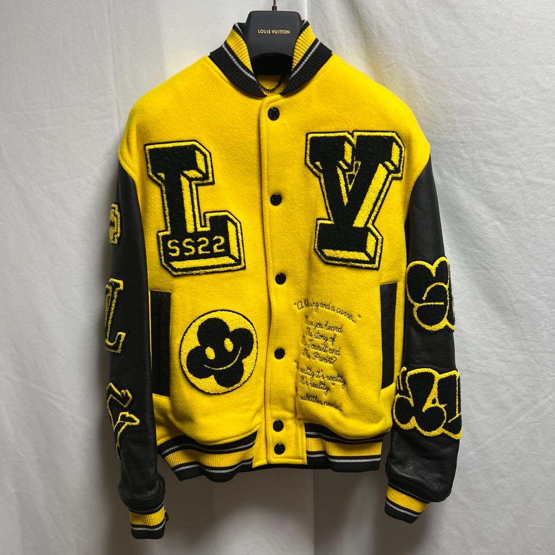 Louis Vuitton レザー エンブロイダリー バーシティ ジャケット