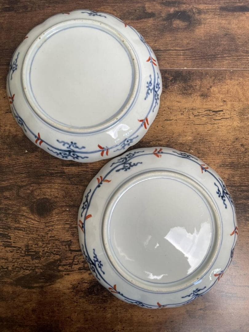 しまじろうページ　金彩赤絵龍図 七寸皿 5客 アンティーク中皿 120