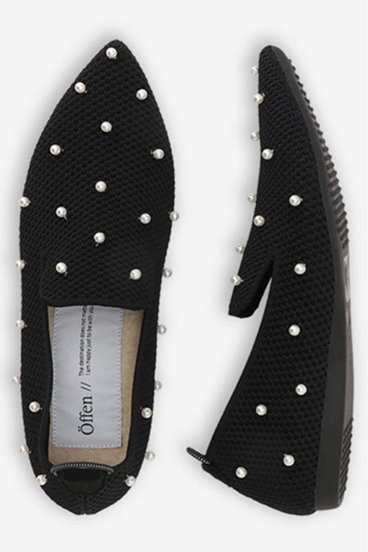 新品 オッフェン　offen パール　黒　ブラック　フラットシューズ 40