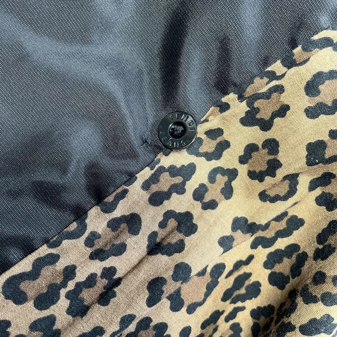 お値下げ⭐️美品⭐️FENDI ブラック トレンチコート ヒョウ柄裏地