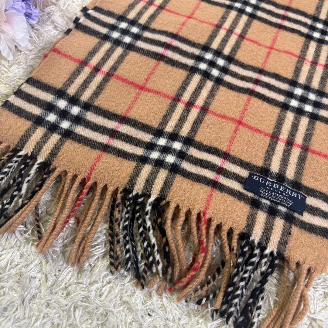 バーバリーロンドン　ノバチェック　イギリス製　ウール100% ロングマフラー