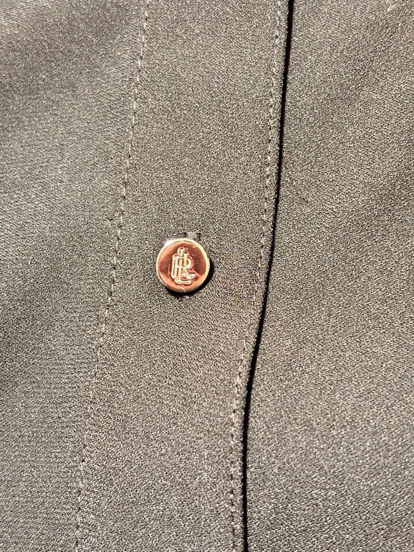 極美品 ラルフローレン シャツワンピース マキシ丈 ロールアップ ブラック 2