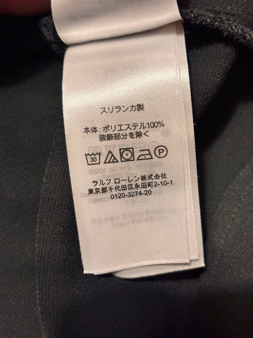 極美品 ラルフローレン シャツワンピース マキシ丈 ロールアップ ブラック 2