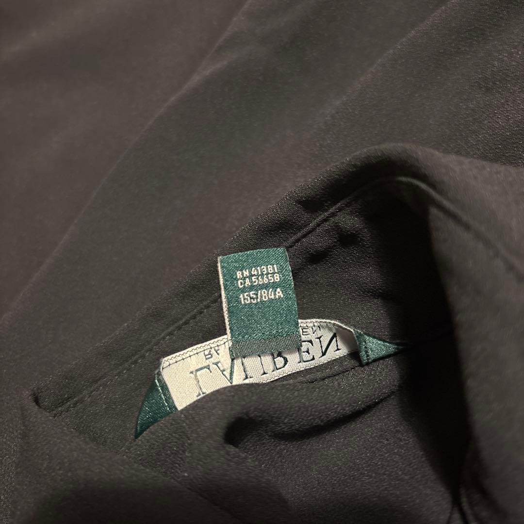 極美品 ラルフローレン シャツワンピース マキシ丈 ロールアップ ブラック 2