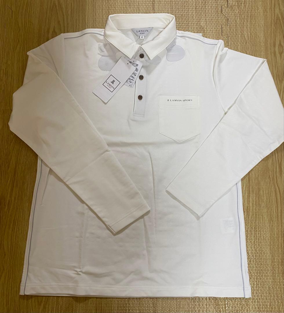 新品タグ付LANVIN SPORT ホワイト 長袖ポロシャツ