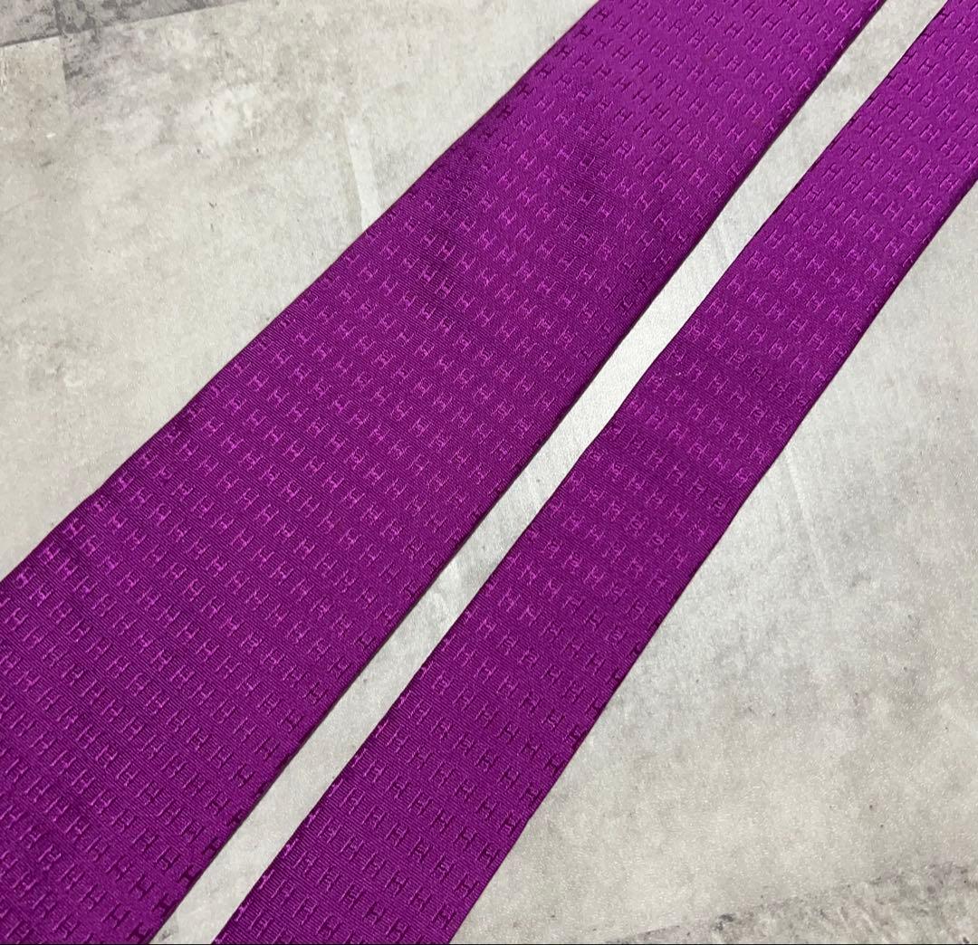 HERMES ネクタイ ハイブランド ファソネ パープル