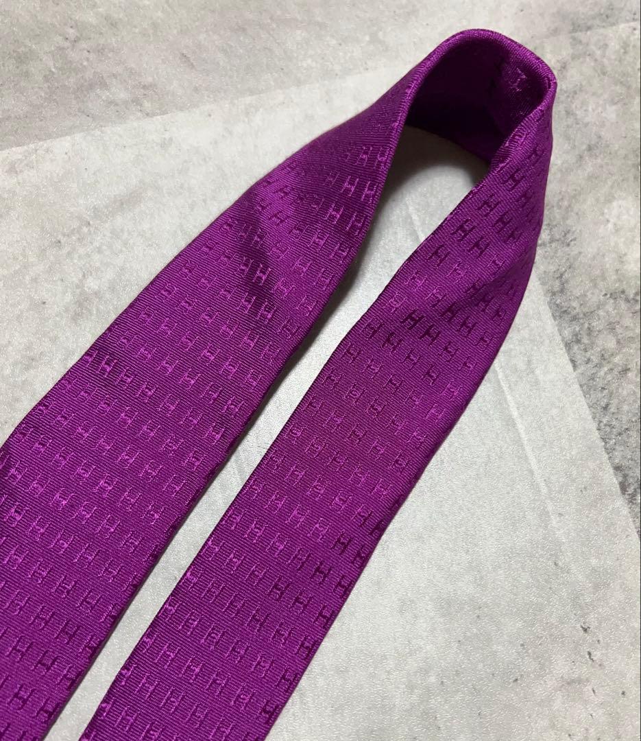 HERMES ネクタイ ハイブランド ファソネ パープル