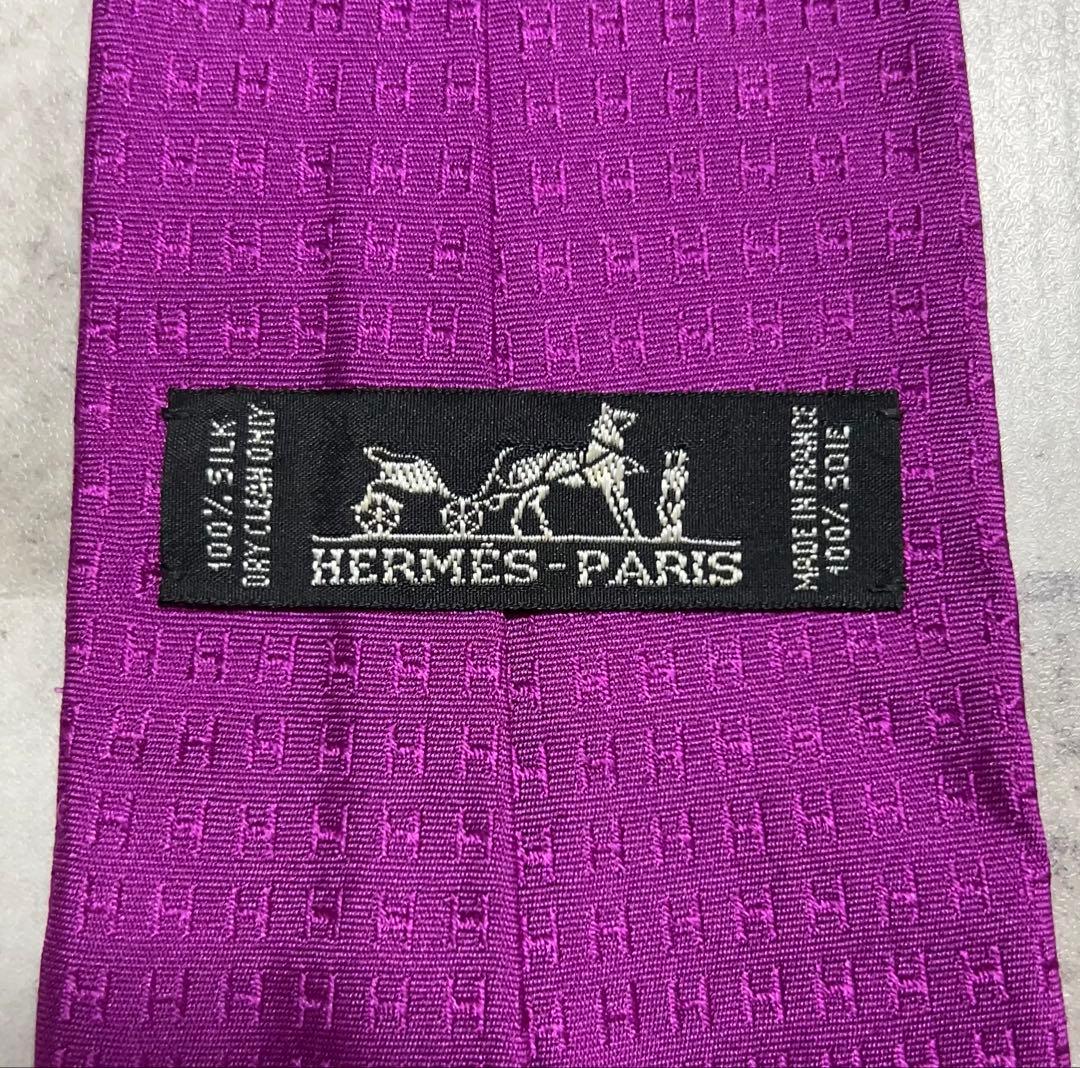HERMES ネクタイ ハイブランド ファソネ パープル