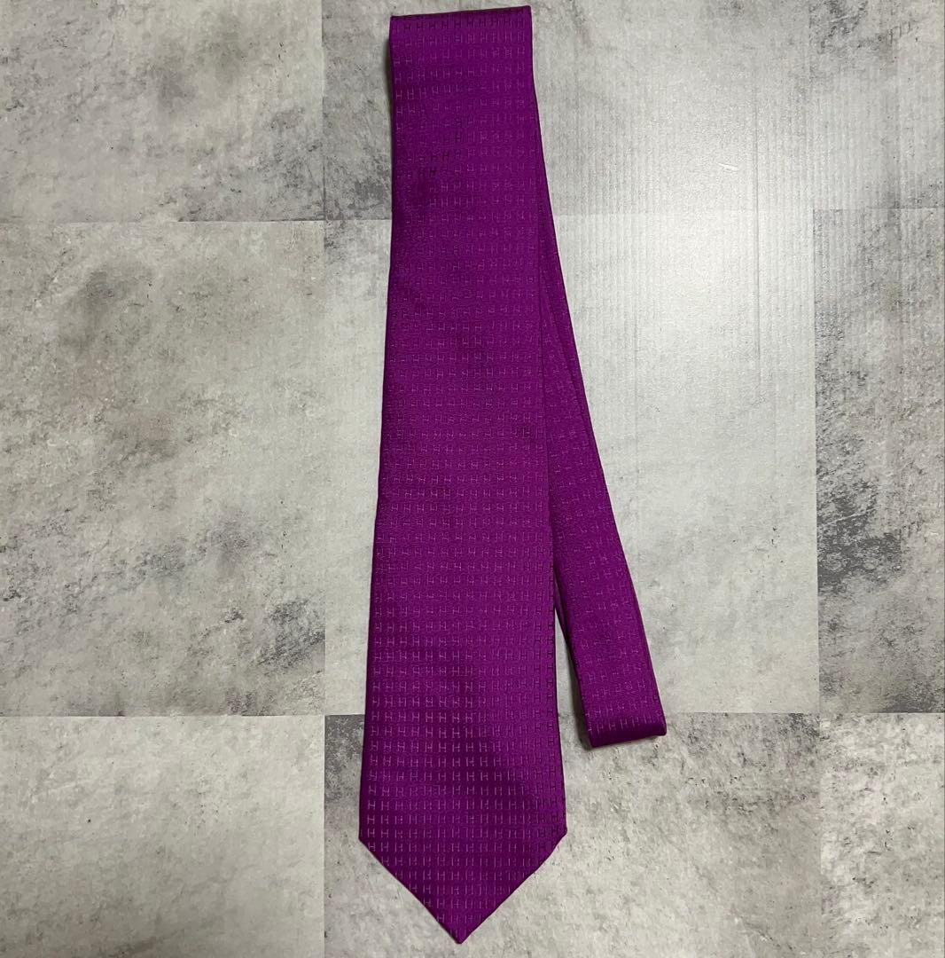 HERMES ネクタイ ハイブランド ファソネ パープル