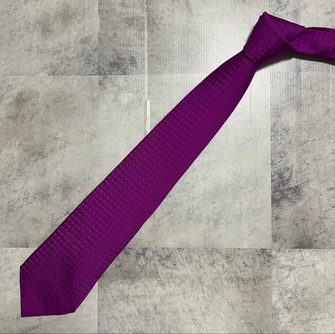 HERMES ネクタイ ハイブランド ファソネ パープル