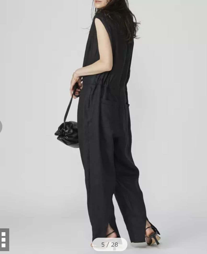 SINME シンメ Vネックオールインワン リネン