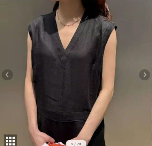 SINME シンメ Vネックオールインワン リネン